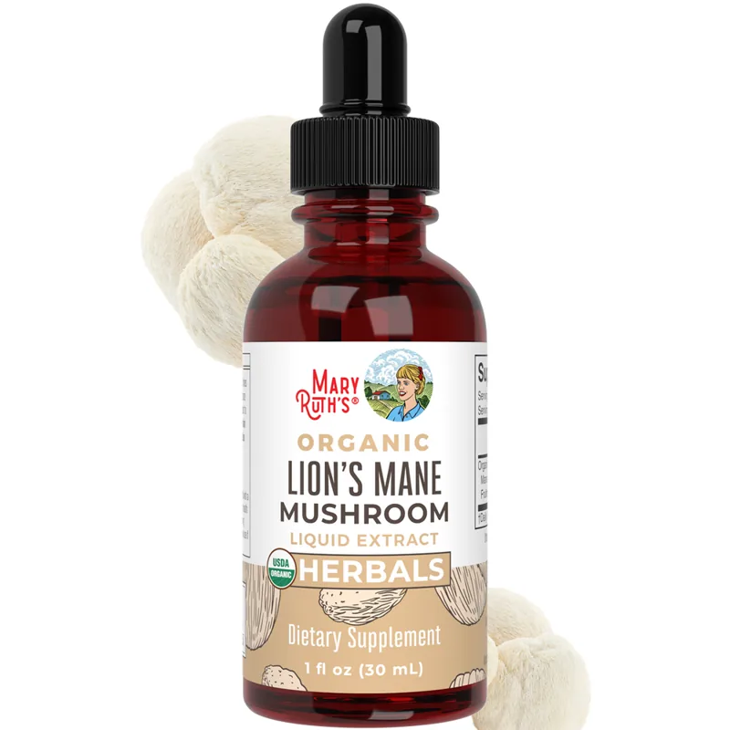 The bottle of MaryRuth's Organic Lion's Mane Liquid Drops, from the seller's photograph